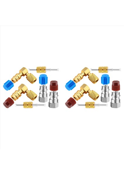2x R12 - R134A Ac Bağlantı Parçası Dönüşüm Adaptör Kiti Hızlı Bağlantı Vanası A/c 90° Bağlantı Noktası Güçlendirme Adaptörü Yüksek/düşük Basınç (Yurt Dışından)
