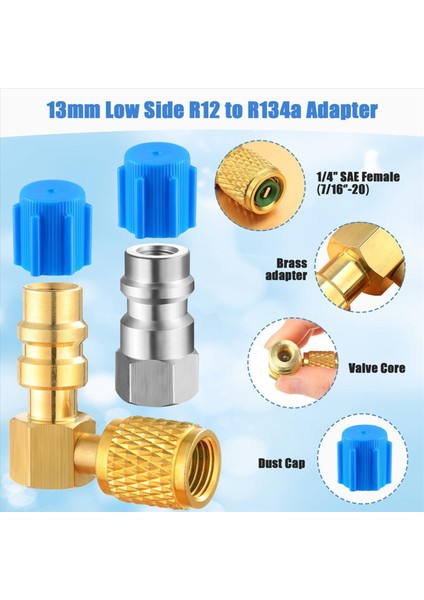 2x R12 - R134A Ac Bağlantı Parçası Dönüşüm Adaptör Kiti Hızlı Bağlantı Vanası A/c 90° Bağlantı Noktası Güçlendirme Adaptörü Yüksek/düşük Basınç (Yurt Dışından) fırsatları