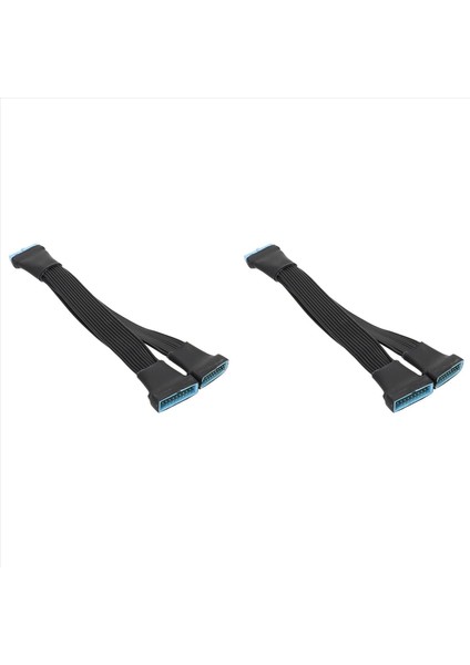 2x USB 3 0 Dişi Erkek 19/20 Pin 2 Port Splitter Kablo Anakart Aksesuarları Için Dahili Uzatma Adaptör Kablosu (Yurt Dışından)
