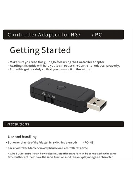 Kablosuz Bluetooth Gamepad Dönüştürücü Adaptörü USB Dönüştürücü Nintendo Anahtarı Ps3 Pc Ps4 Xbox Için Uygun (Yurt Dışından) modelleri