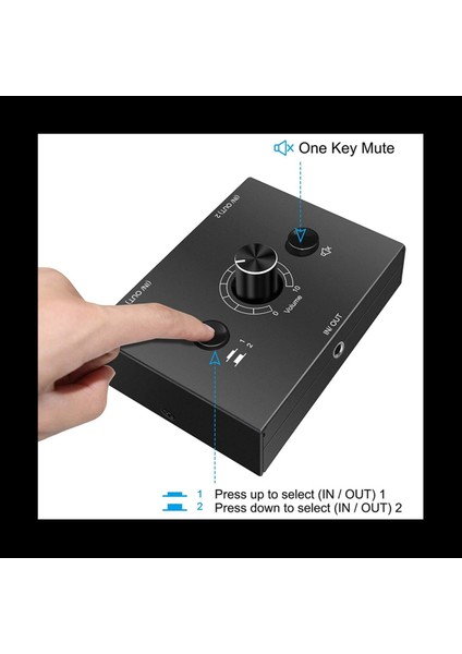 5x 3 5mm Ses Değiştirici 2 Giriş 1 Çıkış/1 Giriş 2 Çıkış Ses Ayırıcı Anahtarlayıcı Tek Anahtarlı Mute Düğmesi (Yurt Dışından) modelleri