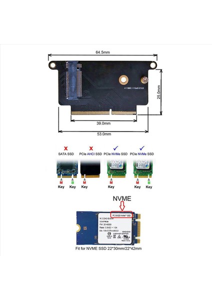 2x SSD Sabit Disk Adaptör Kartı M 2 Nvme Apple MacBook Pro A1708 SSD Sabit Disk Adaptör Kartı (Yurt Dışından) indirimleri