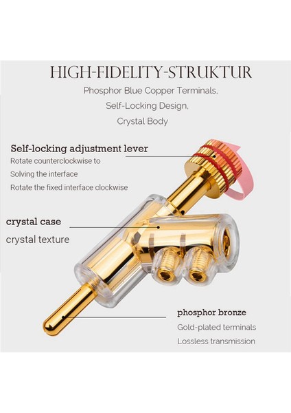 8pcs Muz Tapaları 45 Derece Açılı Muz Konektörleri Av Alıcı Amplifikatör Hoparlör Altın Için Vidalı Kilitleme Konektörleri (Yurt Dışından) fırsatları