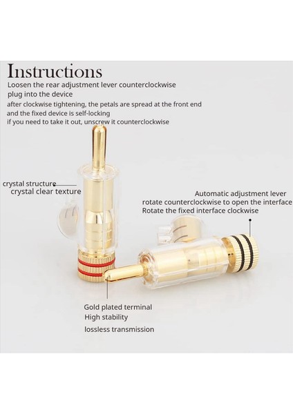 8pcs Muz Tapaları 45 Derece Açılı Muz Konektörleri Av Alıcı Amplifikatör Hoparlör Altın Için Vidalı Kilitleme Konektörleri (Yurt Dışından) indirimleri