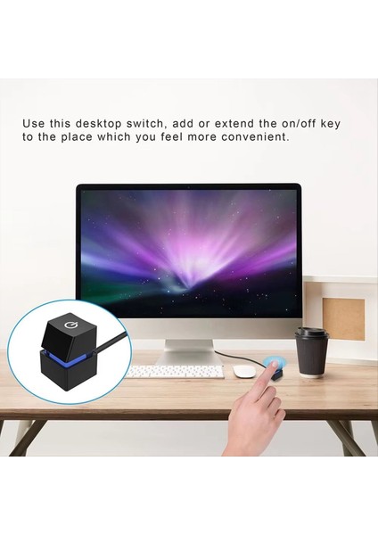 Bilgisayar Masaüstü Anahtarı Renkli LED Pc Anakartı Harici Başlatma Güç Açma/kapama Düğmesi Uzatma Kablosu Office A Için (Yurt Dışından) modelleri
