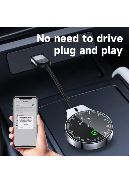 2&#39;den 1 Carplay Kablosuz Android Auto Mini Adaptörü 5.0g/wifi Iphone Için Kablosuz Kablosuz Cep Telefonu Için (Yurt Dışından) fiyatları
