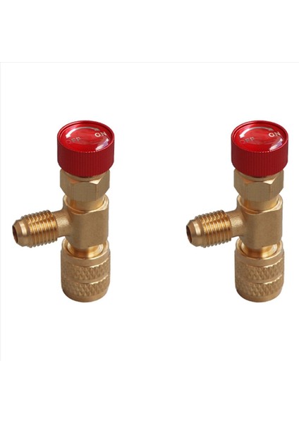 2x R22 R410 Ac Valf 1/4 Inç Dolgu Bağlantısı A/c Soğutucu Vana Klima Onarımı ve Florür Güvenlik Adaptörü A (Yurt Dışından)