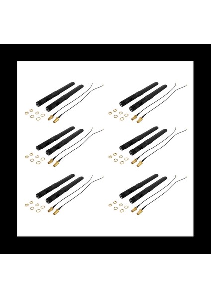 6x Çift Bant Wifi 2 4ghz 5ghz 5 8ghz 8dbı Rp-Sma Erkek Anten ve 20CM 8 Inç U Fl-Rp-Sma Kadın Pigtail Kablosu 2 Pack (Yurt Dışından)