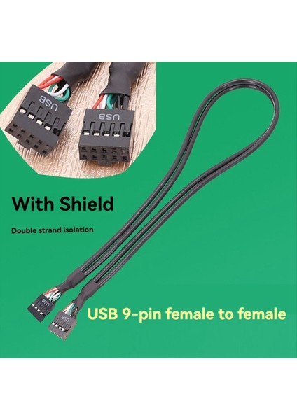 Ana Pano USB 9pin Dişi - Kadın Dahili Kablosu Usb2 0 Dahili Ana Tahta Başlık Kablosu (Yurt Dışından) fiyatları