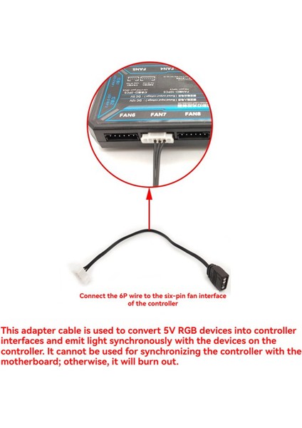2x Fan Adaptör Kablosu 6pin - 5V Argb 3pin Dönüştürücü Kablosu 5V 3-Pin - 6 Pin Coolmoon Fan Denetleyici Adaptör Konnektörü (Yurt Dışından) modelleri