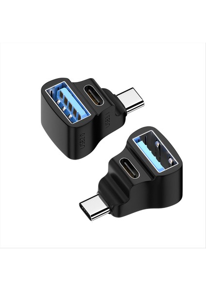 2pcs 180 Derece Steam Güverte Için Usb-C Adaptörü Çift Usb-C 20GBPS 8k 60Hz Pd 140W Asus Rog Ally Için (Yurt Dışından)