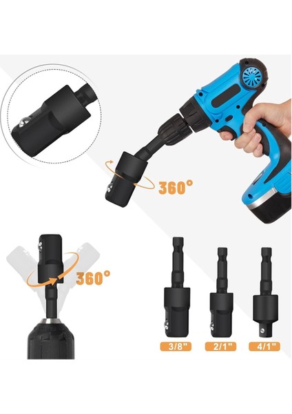 Dik Açılı Matkap Aparatı Seti Esnek Matkap Ucu Uzatması 360° Döndürülebilir 1/4 3/8 1/2&quot Darbe Sınıfı Soket Adaptörü (Yurt Dışından) modelleri