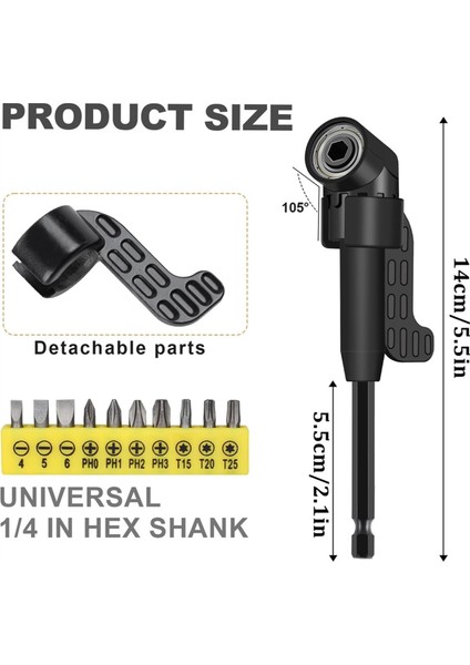 Dik Açılı Matkap Aparatı Seti Esnek Matkap Ucu Uzatması 360° Döndürülebilir 1/4 3/8 1/2&quot Darbe Sınıfı Soket Adaptörü (Yurt Dışından) fırsatları