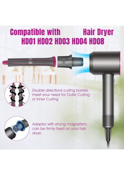 Dyson Airwrap Için Uzun Saç Maşası Fıçıları ve Dyson Saç Kurutma Makinesi Için Adaptör ile Airwrap Şekillendiriciye Dönüştürme (Yurt Dışından) fırsatları