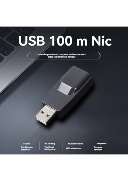 2x USB RJ45 Lan Ethernet Adaptörü 100 Mbps Usb2 0 Ağ Kartı Pc Dizüstü Masaüstü Dvb Set Üstü Kutusu Sürücüsüz Siyah (Yurt Dışından) fırsatları