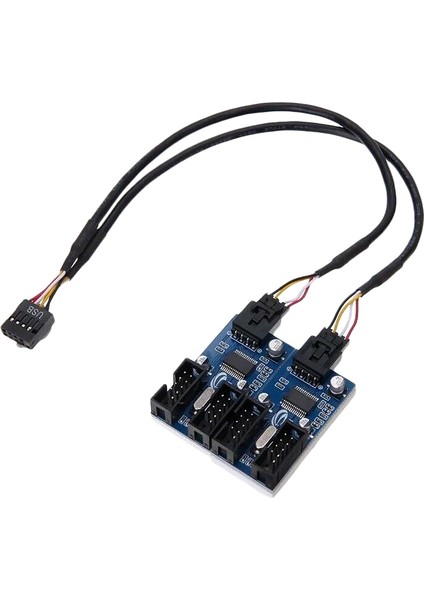 Anakart USB 9pin Başlığı 1 Ila 4 Ayrıştırıcı Bağlantı Noktası Çarpanı 30CM Uzatma Kablosu (Yurt Dışından)