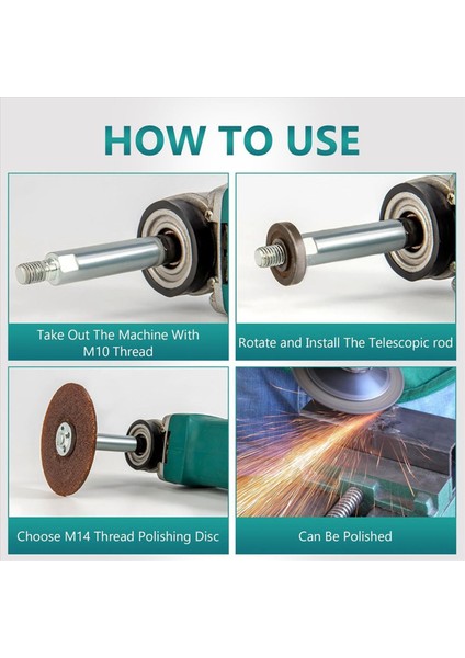 5/8 Inç-11 Konu Açı Öğütücü Uzatma Mili Seti Bağlantı Döner Çubuk Araba Parlatma Adaptörü 4 Adet 3 15 Inç (Yurt Dışından) modelleri