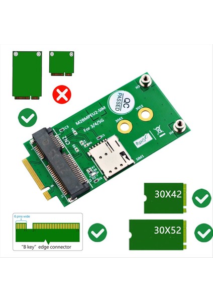 Ngff M 2 B Mini Pcı-E Mpcıe Kablosuz Adaptör Kartına 5g 4g 3g Lte Gsm Modülü Nano Yuvası (Yurt Dışından) fırsatları