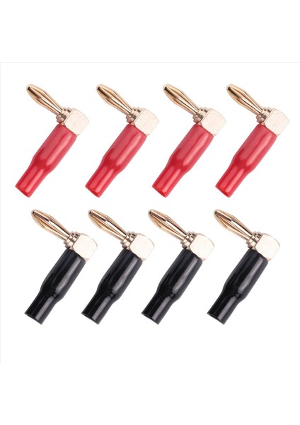 24PCS 4mm Muz Fiş Hoparlör Kabloları Konektör Adaptörü 24K Altın Kaplama Vida Tipi Saf Bakır Dik Açı Muz Fişleri (Yurt Dışından) fırsatları