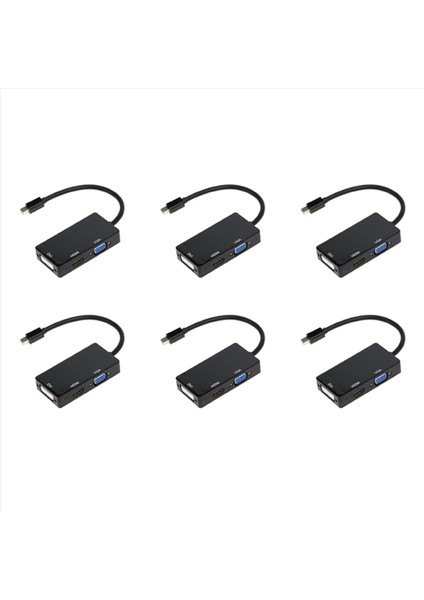 MacBook Pro Mac Air Için Thunderbolt Için 6x Mini Ekran Bağlantı Noktası HDMI VGA DVI Adaptörü (Yurt Dışından)