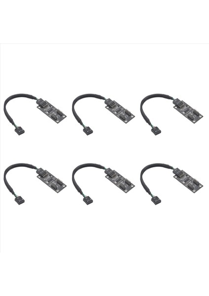6x USB Hub USB Splitter Usb2 0 9pin Çift 9pin Hub Adaptörü Yükseltici Anakart USB 9pin Konnektör 1 Ila 2 Uzatma Kablosu (Yurt Dışından)