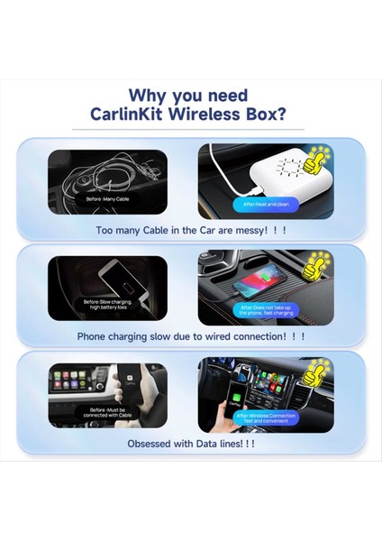 Mini 3 Pro Kablosuz Carplay Android Otomatik Adaptör Çift 1 Bt 5.8ghz Wifi Otomatik Bağlantı Araba Akıllı Sistemi (Yurt Dışından) modelleri