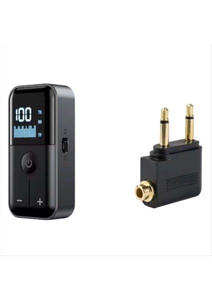 4 Bluetooth 5.4 Ses Alıcı Verici 3.5mm Aux Tf Kart Stereo Müzik LED Ekran Adaptörü Mikro ile (Yurt Dışından)