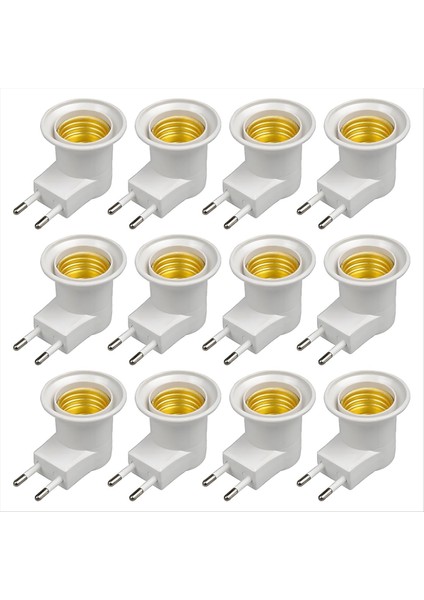 E27 Lamp Soket Adaptörü Savaş Plastik Standart Vidalı Vidalı Soket Çıkış Dönüştürücü Ampuller Ana Sayfa 12 Pcs Ab Fişi (Yurt Dışından)