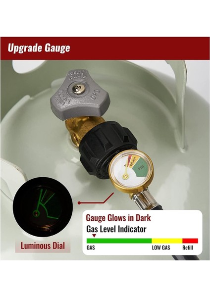 3ft Qcc Propan Dolum Adaptörü Hortumu Göstergeli ve Açma/kapama Kontrol Valfı ile 1 Lb ile Dolu Uzatılmış Propan Doldurma Hortumu (Yurt Dışından) fırsatları