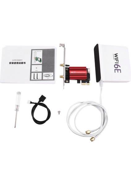 Manyetik Wifi 6e Pcı-E Kablosuz Bluetooth Adaptör Bt 5.3 Trı Bant 2.4g/5g/6ghz Ağ Wi-Fi Kart Bilgisayar Aksesuarları (Yurt Dışından)