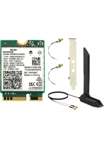 BE200 Wifi 7 Kart+Manyetik Anten 2.4g/5g/6ghz Bluetooth 5.4 Wifi Adaptör 8774MBPS WIN10/11 Için Kablosuz Ağ Kartı (Yurt Dışından)