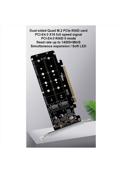 2x Pcıe X16 Ila M 2 M-Key Nvmex4 SSD 2u Sunucu Yükseltici Kart Çift Taraflı 4 Diskli Nvme Raıd PCI-EX16 Split Kart (Yurt Dışından) fiyatları