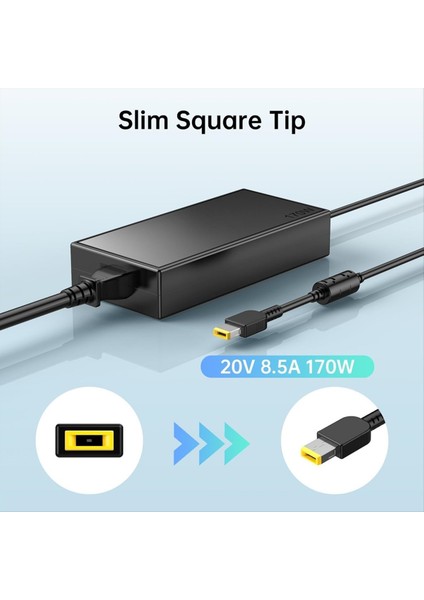 170 W 20 V 8 5A Dizüstü Bilgisayar Güç Adaptörü Şarj Cihazı Lenovo Thinkpad P1 P15 P17 T15G T15P P16 P16V P15V P50 P52 P53 Ab Fış (Yurt Dışından) modelleri
