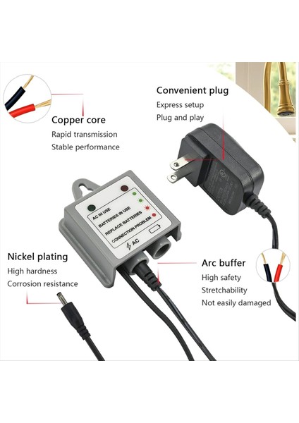 169031 Ac Güç Kablosu Adaptör Kiti, Ac Adaptörü ve Güç Ayrıştırıcı Kiti Moen Docionsense Wave ve U Musluk Parçaları Parçaları (Yurt Dışından) fırsatları