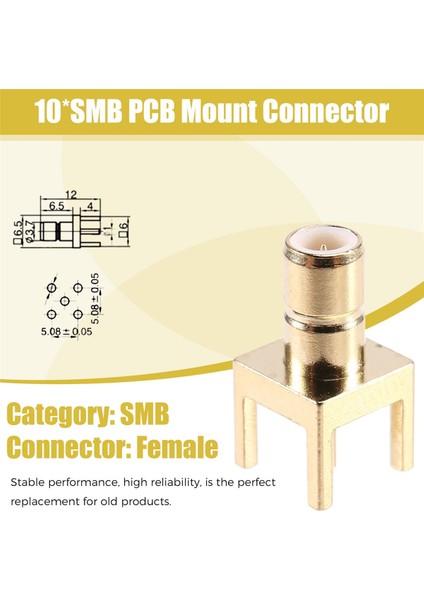 10 Adet Smb Pcb Montaj Konnektörü Smb Erkek Rf Koaksiyel Adaptör (Yurt Dışından) indirimleri
