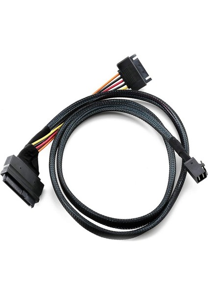 U 2 SSD Için Uygun Olan 15 Pimli Sata Güç Kaynağı ile 0 5m 0 5m&#39 Ye Yerleşik 12G Mini Sas Hd-U 2 / SFF-8643-SFF-8639 Kablo (Yurt Dışından)