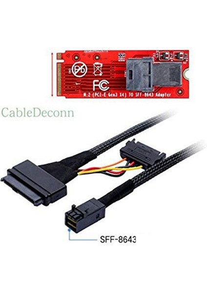 U 2 SSD Için Uygun Olan 15 Pimli Sata Güç Kaynağı ile 0 5m 0 5m&#39 Ye Yerleşik 12G Mini Sas Hd-U 2 / SFF-8643-SFF-8639 Kablo (Yurt Dışından) fiyatları