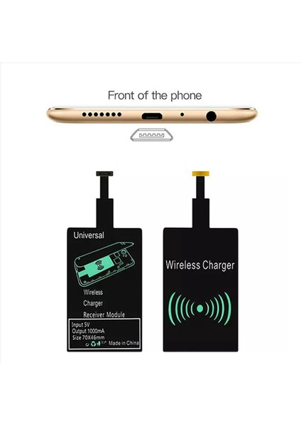 4x Hafif Kablosuz Şarj Alıcısı Evrensel Hızlı Kablosuz Şarj Adaptörü (Mikro USB A Için) (Yurt Dışından) modelleri