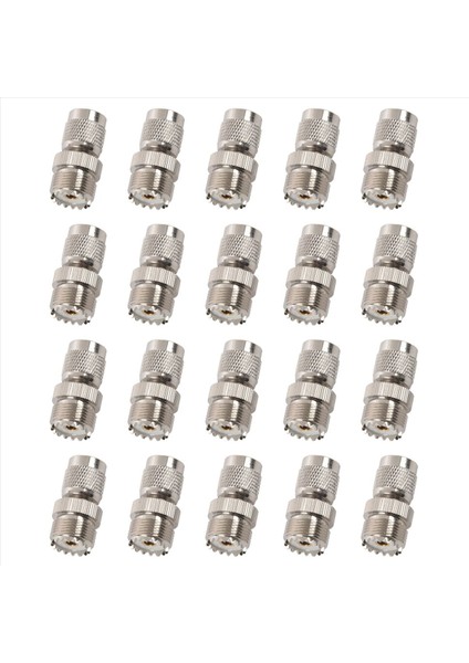20X Tnc Erkek - PL259 Uhf Dişi Adaptör Konnektörü Gümüş (Yurt Dışından)