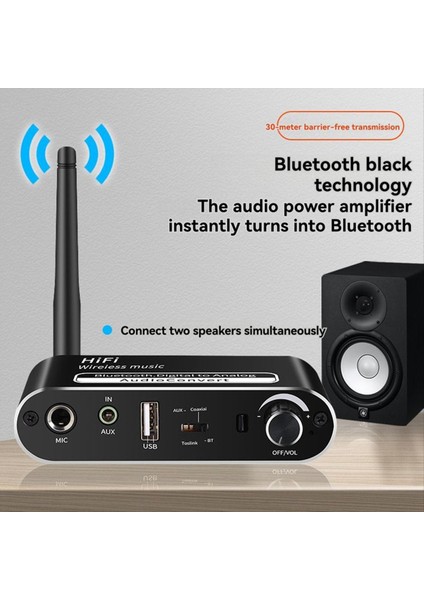 Bluetooth 5.1 Alıcı Dijitalden Analog Ses Dönüştürücüsü Koaksiyel Optik Fiber Kablosuz Adaptör Kayıpsız USB Mikrofon (Yurt Dışından) fırsatları