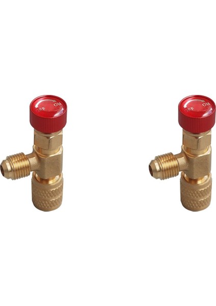 2x R410 Ac Valf 1/4 Inç Dolgu Bağlantısı A/c Soğutucu Vana Klima Onarımı ve Florür Güvenlik Adaptörü C (Yurt Dışından)