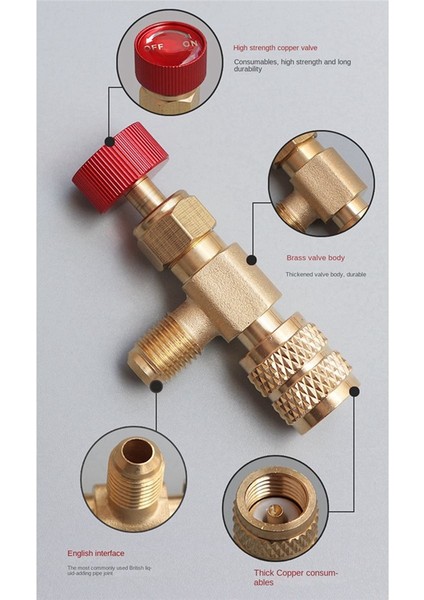 2x R410 Ac Valf 1/4 Inç Dolgu Bağlantısı A/c Soğutucu Vana Klima Onarımı ve Florür Güvenlik Adaptörü C (Yurt Dışından) indirimleri