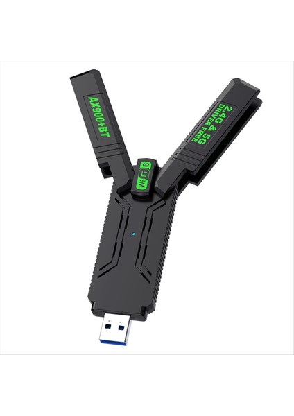 900MBPS 4 Anten 2in1 Wifi6 Bluetooth Adaptör Çift Bant 2.4g ve 5g 802.11AX Usb3.0 Kablosuz Kart Alıcı Sürücüsü (Yurt Dışından)