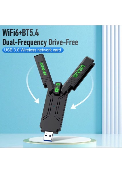 900MBPS 4 Anten 2in1 Wifi6 Bluetooth Adaptör Çift Bant 2.4g ve 5g 802.11AX Usb3.0 Kablosuz Kart Alıcı Sürücüsü (Yurt Dışından) modelleri