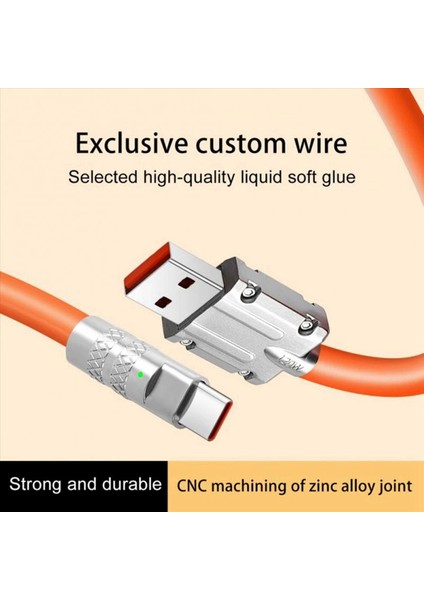 3x 120W 6A Süper Hızlı Şarj USB C Şarj Kablosu USB Type-C Şarj+Veri Aktarımı 2-1 Arada Cep Telefonu Kablosu Turuncu (1m) (Yurt Dışından) fırsatları