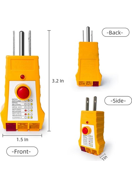 Topraklama Ürünleri Için 2x Outlet Test Cihazı Gfcı ile Outlet Test Merkezi Elektrik Vece Test Cihazı Fiş Test Cihazı Usplug (Yurt Dışından) fırsatları