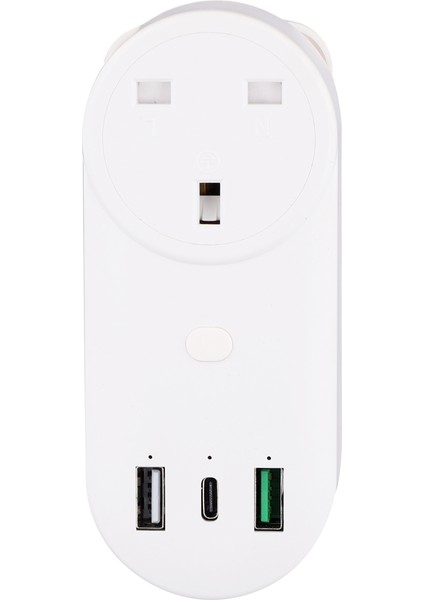 Akıllı Soket Wifi Fiş 16A 2 Delikli Usb+Tip-C Çıkışları 65W Uzaktan Kumanda Uyumlu Alexa Uk Fiş (Yurt Dışından)