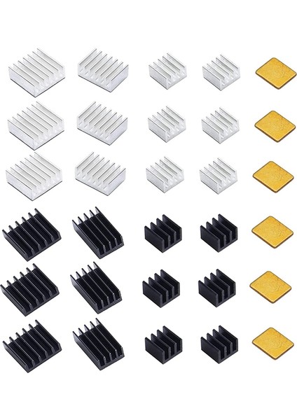 30 Adet Soğutma Radyatör Seti Alüminyum Bakır Radyatör Ahududu Pi 2b/ 3b/ 4b Için Termal Iletken Tutkallı (Yurt Dışından)