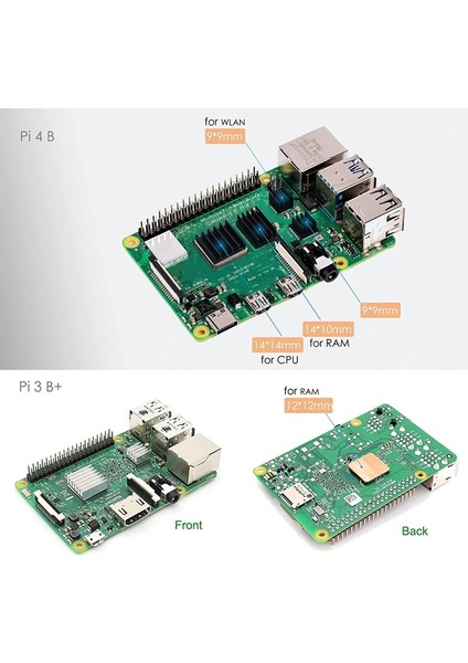 30 Adet Soğutma Radyatör Seti Alüminyum Bakır Radyatör Ahududu Pi 2b/ 3b/ 4b Için Termal Iletken Tutkallı (Yurt Dışından) modelleri