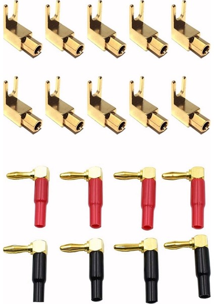 10PCS Sağ Açılı Kürek Çatal ve Bağlama Direği - 4mm Muz Fişini 8 Adet 4mm Muz Fişi ile (Yurt Dışından)